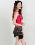 American Darling Cell Phone Holder Hair On Genuine Leather women bag western handbag purse