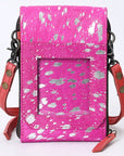 American Darling Cell Phone Holder Hair On Genuine Leather women bag western handbag purse