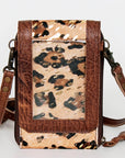 American Darling Cell Phone Holder Hair On Genuine Leather women bag western handbag purse