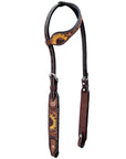 Bar H Equine Bonnie Blossom Sunflower Leather One Ear Headstall