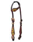 Bar H Equine Genuine Western American Leather Horse Premium Headstall & Breast Collar Set