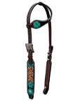 Bar H Equine Genuine Western American Leather Horse Premium Headstall & Breast Collar Set
