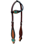 Bar H Equine Genuine Western American Leather Horse Premium Headstall & Breast Collar Set