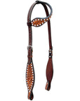 Bar H Equine Genuine Western American Leather Horse Premium Headstall & Breast Collar Set