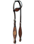 Bar H Equine Genuine Western American Leather Horse Premium Headstall & Breast Collar Set