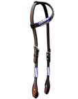 Bar H Equine Genuine Western American Leather Horse Premium Headstall & Breast Collar Set