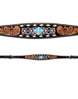 Bar H Equine Genuine Western American Leather Horse Premium Headstall & Breast Collar Set
