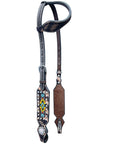 Bar H Equine Genuine Western American Leather Horse Premium Headstall & Breast Collar Set