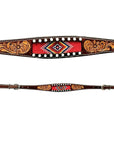 Bar H Equine Genuine Western American Leather Horse Premium Headstall & Breast Collar Set