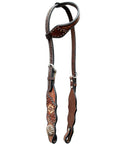 Bar H Equine Genuine Western American Leather Horse Premium Headstall & Breast Collar Set