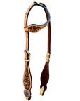 Bar H Equine Genuine Western American Leather Horse Premium Headstall & Breast Collar Set