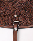 Comfytack Horse Saddle Flank Cinch Girth Handtooled Leather W/ Billets Brown