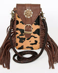 American Darling Cell Phone Holder Hair On Genuine Leather women bag western handbag purse