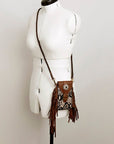 American Darling Cell Phone Holder Hair On Genuine Leather women bag western handbag purse