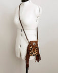 American Darling Cell Phone Holder Hair On Genuine Leather women bag western handbag purse