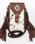 American Darling Cell Phone Holder Hair On Genuine Leather women bag western handbag purse