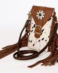 American Darling Cell Phone Holder Hair On Genuine Leather women bag western handbag purse