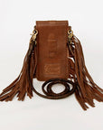 American Darling Cell Phone Holder Hair On Genuine Leather women bag western handbag purse
