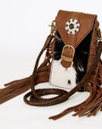 American Darling Cell Phone Holder Hair On Genuine Leather women bag western handbag purse