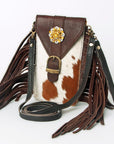 American Darling Cell Phone Holder Hair On Genuine Leather women bag western handbag purse