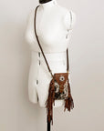 American Darling Cell Phone Holder Hair On Genuine Leather women bag western handbag purse