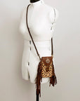 American Darling Cell Phone Holder Hair On Genuine Leather women bag western handbag purse