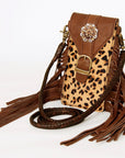 American Darling Cell Phone Holder Hair On Genuine Leather women bag western handbag purse
