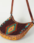 American Darling Hand Tooled Saddle Blanket Genuine Leather Women Bag Western Handbag Purse