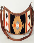 American Darling Hand Tooled Saddle Blanket Genuine Leather Women Bag Western Handbag Purse