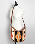 American Darling Hand Tooled Saddle Blanket Genuine Leather Women Bag Western Handbag Purse