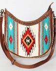 American Darling Hand Tooled Saddle Blanket Genuine Leather Women Bag Western Handbag Purse