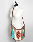 American Darling Hand Tooled Saddle Blanket Genuine Leather Women Bag Western Handbag Purse