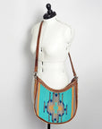 American Darling Hand Tooled Saddle Blanket Genuine Leather Women Bag Western Handbag Purse