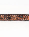 BAR H EQUINE Floral Genuine Hand Tooled Western Fashion Premium Leather Men And Women Belt Brown