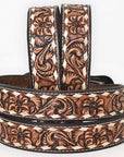 BAR H EQUINE Premium Quality Floral Hand Carved Western Leather Men And Women Belt Brown