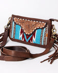 American Darling Small Crossbody Hand Tooled Saddle Blanket Genuine Leather women bag western handbag purse
