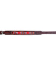 BAR H EQUINE Beaded Diamond Designs Hand Tooled Western Leather Dog Collar Antique Brown