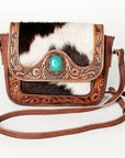 American Darling Hand Tooled Saddle Blanket Genuine Leather Women Bag Western Handbag Purse