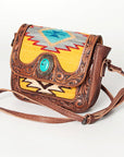 American Darling Hand Tooled Saddle Blanket Genuine Leather Women Bag Western Handbag Purse