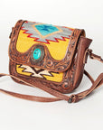 American Darling Hand Tooled Saddle Blanket Genuine Leather Women Bag Western Handbag Purse