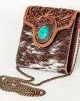 American Darling Hand Tooled Hair On Genuine Leather Women Bag Western Handbag Purse