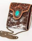 American Darling Hand Tooled Hair On Genuine Leather Women Bag Western Handbag Purse