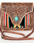 ADBG826C American Darling Hand Tooled Saddle Blanket Genuine Leather Women Bag Western Handbag Purse