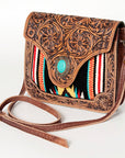 ADBG826C American Darling Hand Tooled Saddle Blanket Genuine Leather Women Bag Western Handbag Purse