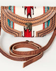 ADBG829A American Darling Hand Tooled Saddle Blanket Genuine Leather Women Bag Western Handbag Purse