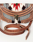 ADBG829E American Darling Hand Tooled Saddle Blanket Genuine Leather Women Bag Western Handbag Purse