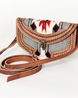 ADBG829E American Darling Hand Tooled Saddle Blanket Genuine Leather Women Bag Western Handbag Purse