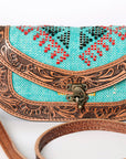 ADBG829F American Darling Hand Tooled Saddle Blanket Genuine Leather Women Bag Western Handbag Purse