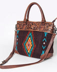 American Darling ADBG835A Tote Hand Tooled Saddle Blanket Genuine Leather women bag western handbag purse