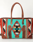 American Darling ADBG835E Tote Hand Tooled Saddle Blanket Genuine Leather women bag western handbag purse